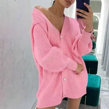 Sexy ženy, ružový kabát dlhý rukáv