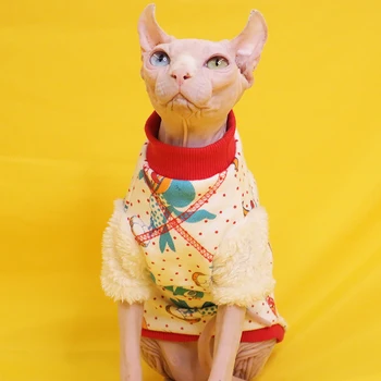 Sfinga Bezsrstá Mačka Oblečenie Pet Sveter Na Zimu Plyšové Teplé Cashmere S Rukáv Devon KONIS