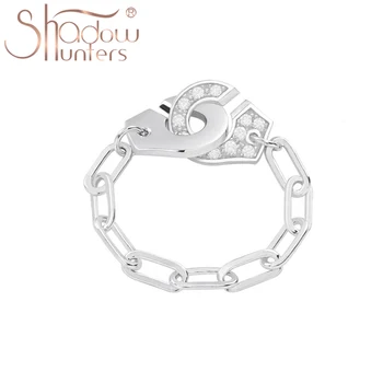 SHADOWHUNTERS 925 Sterling Silver putami na rukách Krúžok Polovica S Kamennými Odkaz Krúžky Nové Trendy Ženy Šperky Anneau De Menottes Muž