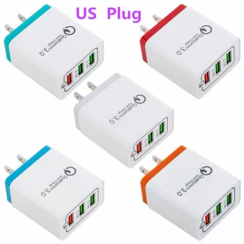 SHELKEE 12W Rýchlu nabíjačku USB 3.0 5V 2.1 pre iphone 8 7 EÚ a USA Plug Rýchlo Cestovné nabíjačky pre Huawei Xiao Samsung S9