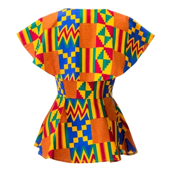 Shenbolen Afriky oblečenie pre Ženy kente tlač tričko afriky Tradičné oblečenie afriky módne oblečenie kente tlačiť hore