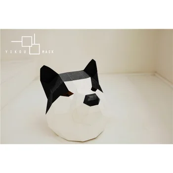 Shiba Inu Psa Zvierat Dospelých Hlavu Masku Papier Model,3D Low-poly Papercraft,Cosplay Party Prop,Ručné DIY Remeslo Origami Hračka RTY022