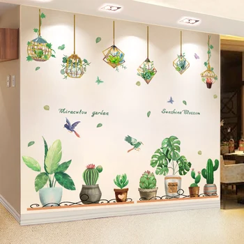 [shijuekongjian] Črepníkové Rastliny Samolepky na Stenu DIY Hrniec Kultúry Stenu pre Obývacej Izby, Spálne, Kuchyne, Škôlky, Dom Dekorácie