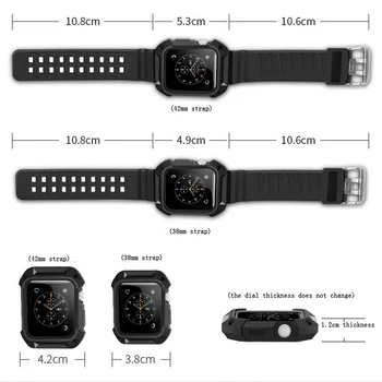 Shockproof Ochranné puzdro Watchband pre Apple Hodinky Série 5/4/3/2/1 44 mm 40 mm 42mm 38mm Pás Pre iwatch Príslušenstvo