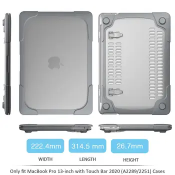 Shockproof Skladací Stojan Prípade Pre MacBook Pro 13 palcový Prípade 2020 A2251 A2289 Mäkké Silikónové TPU + Pevného PC Postaviť Nový Vonkajší Kryt