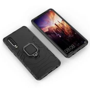 Shockproof Stojan Brnenie Prípade Huawei P20 Pro P20 Lite P smart 2019 Ťažkých Ochrana Pevného PC TPU Kryt Pre P30 P30 Pro