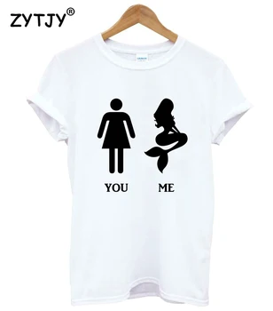 Si mi Telo Porovnanie Morská víla Tlač Ženy Tričko Bavlna Vtipné Tričko Pre Lady Dievča Top Tee Lumbálna Tumblr Kvapka Loď HH-187