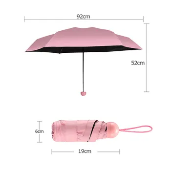 SILIKOLOVE 5 Skladacie Malé Roztomilé Vrecku Mini Ženy Ženy Pre Dážď a Slnko Anti-UV Ochrana
