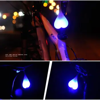 Silikónové Bicykli Srdce Vajcia zadné svetlá, Požičovňa Zadné Zadné zadné Svetlo na Bicykli LED Svetlo Srdca Loptu Vajcia Bezpečné Lampa Cyklistické Doplnky