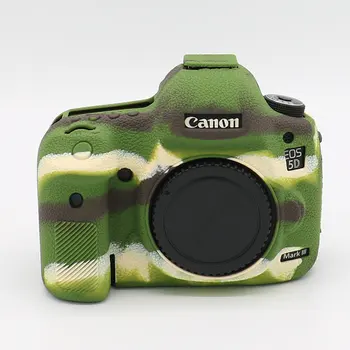Silikónové Brnenie Pokožky Prípade Telo Kryt Chránič Proti šmyku Textúra Dizajn pre Canon EOS 5D Mark III 3 5D3 / 5Ds R / 5Ds IBA Kamera