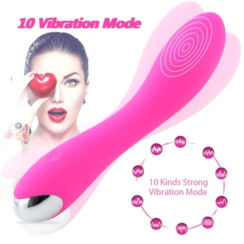 Silikónové Dildo G Bod Vibrátor Crescent Moon Tvarované 10 Režimy USB Stimulátor Masáž Stick Dospelých, Sexuálne Hračky pre Ženy
