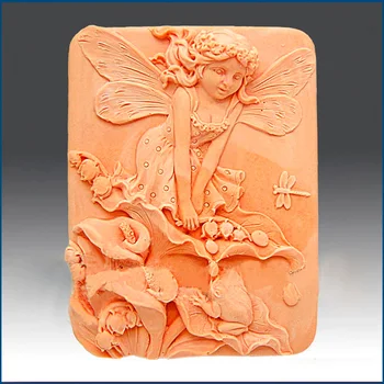 Silikónové formy Kala Ľalia Cathy Víla mydlo formy DIY vysoký reliéf socha, ručne vyrábané mydlo plesne przy