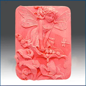 Silikónové formy Kala Ľalia Cathy Víla mydlo formy DIY vysoký reliéf socha, ručne vyrábané mydlo plesne przy