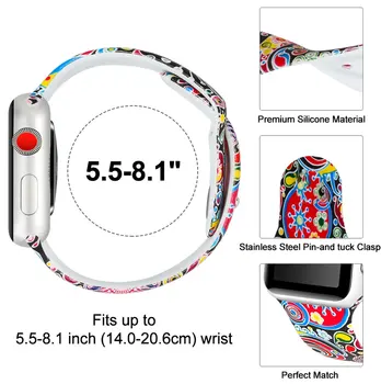 Silikónové Popruh Pre Apple Hodinky SE 6 5 4 kapela 44 mm 40mmSport vytlačené sledovať band Náramok iwatch pre apple hodinky series 3 2 1
