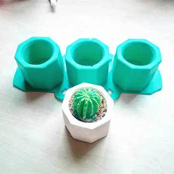 Silikónový 3 Otvory Kuchyňa Formy Ľadu, Cactus Flower Konkrétne Formy Na Odlievanie Sadry Plesní, Keramické Hliny Plavidlá Pohár Plesne Dodávky