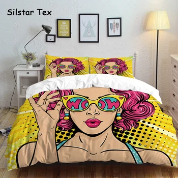 Silstar Tex Módne Žena posteľná bielizeň Set 3ks Cumlík Kráľovná Kráľ Obliečky Sady Obliečky na Vankúš bytový Textil Dekor