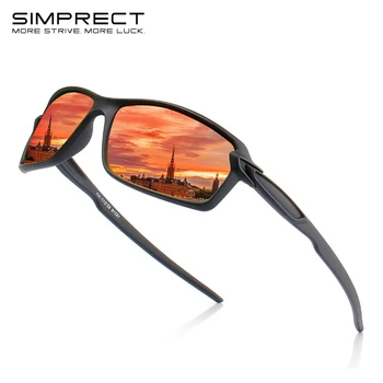 SIMPRECT Retro Polarizované slnečné Okuliare Mužov 2021 Vintage Námestie slnečné Okuliare Zrkadlo Anti-Oslneniu Vodiča Slnečné Okuliare Pre Mužov Oculos