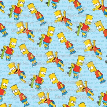 Simpson Krásne Kreslené hodváb, Bavlna strečové Tkaniny Farebné Magické Super Chlapci Digitálne Textílie Patchwork Hobby Šitie Tričko