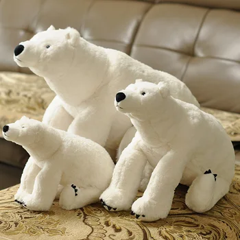 Simulácia zvierat polar bear plyšové hračky morských živočíchov white bear realistické hračky pre deti mš rekvizity deco 24 inch 60 cm