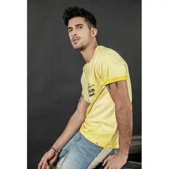 SIMWOOD 2020 letné nový vintage t shirt muži móda umyté list tlač hip hop top bavlna tričko plus veľkosť tee 190087