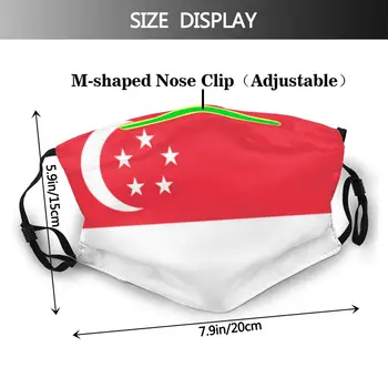Singapur Štandardné Vlajka Opakovane Tvár Masku Proti Prachu Masky S Filtrami Na Ochranu Maska Respirátor Úst Utlmiť