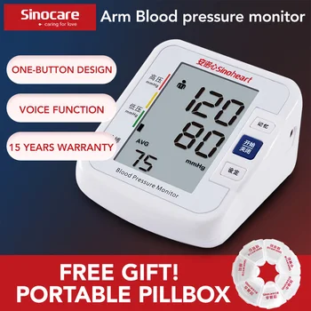 SINOCARE Sphygmomanometer Rameno Krvný tlak sledovať Digitálne stupnici tenzometra Krvný Tlak Meter LCD Srdce Biť Meter Tonometer