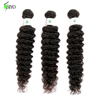 Siyo 3 Zväzky Brazílsky Hlboké Vlny Ľudské Vlasy 8-26 Palcový Vlasy Tkanie Non-remy Vlasy Väzbe Zväzky Ľudské Vlasy Rozšírenia