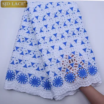 SJD ČIPKY Afriky Nigérijský Bavlna Čipky Textílie 2020High Kvalitnej Švajčiarskej Voile Čipky Vo Švajčiarsku Punč Bavlny Pre Svadobné Šiť A1785