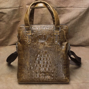 SJX vzor krokodílej kože mužov taška Messenger taška na zips retro vosk kožené kabelky pánske kožené značky kabelka shoul
