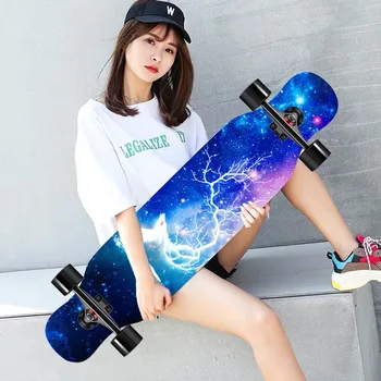 Skateboard longboard Dospelých, Tínedžerov dievča, Rusko Javor Prírodného Dreva Retro móda a Ploché Dosky Dvojité Rocker skate dosky