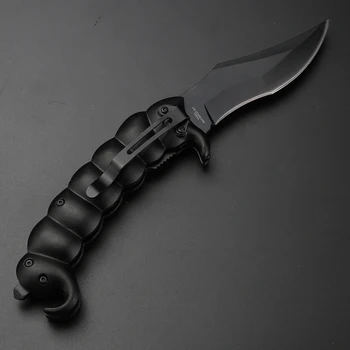 Skladací Vreckový Nôž Vonkajšie Prežitie Čierny Nôž Z Nerezovej Ocele Tenké Multifunkčné Nože Drevenou Rukoväťou, Ručné Nôž