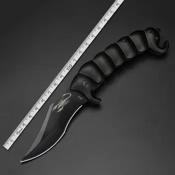 Skladací Vreckový Nôž Vonkajšie Prežitie Čierny Nôž Z Nerezovej Ocele Tenké Multifunkčné Nože Drevenou Rukoväťou, Ručné Nôž