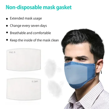 SKLADOM 10-200PCS Dospelých PM2.5 Maska Filtračný Papier 5Ply Proti Prachu Úst Tvár Masku Uhlíka Bavlna Non-jednorázový Ochranný Filter