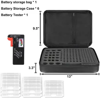 Skladovanie batérií Organizátor Ohňovzdorné Nepremokavé Explosionproof Účtovná Batérie Prípade Batéria Organizátor Úložný Box s Tester