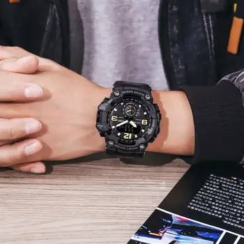 SKMEI Top Značky Fashion LED Digitálne mužov Športové hodinky vonkajšie Vojenské Stopky, Kalendár 50m vodotesné Hodinky Hodiny 1637