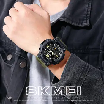 SKMEI Top Značky Fashion LED Digitálne mužov Športové hodinky vonkajšie Vojenské Stopky, Kalendár 50m vodotesné Hodinky Hodiny 1637