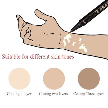 Skryté Pokožky Vitiligo Nepremokavé dlhodobé Prirodzené Biele Škvrny Kamufláž make-up Pero na Tvár Rameno Tela pre Ženy Muži