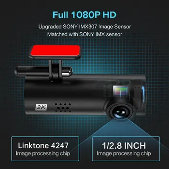 Skryté Typ Dash cam Predné 1080P Full HD Nočné Videnie Detektor Fotoaparát Jazdy Záznamník, WiFi, Dashcam Auta DVR Parkovanie Monitor