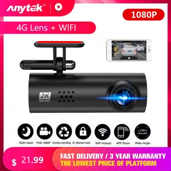 Skryté Typ Dash cam Predné 1080P Full HD Nočné Videnie Detektor Fotoaparát Jazdy Záznamník, WiFi, Dashcam Auta DVR Parkovanie Monitor