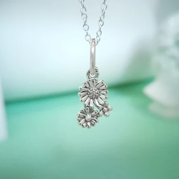 Skutočné 925 sterling silver Charms Daisy Módne Šperky Vhodné Pre Náramky Fit Originálne strieborné Vhodné pre Ženy Nosiť