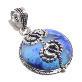 Skutočné Dendrite Opal Prívesok Strieborný Obal cez Meď , Ručne vyrobené Ženy Šperky darček , P9087
