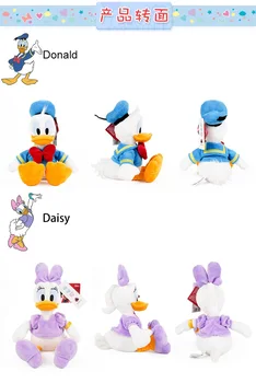 Skutočné Disney 30 cm Plyšové Hračky, káčer Donald A Daisy Plnené Bábiky PP Bavlna Hot Hračky Narodeniny Vianočný Darček pre Deti