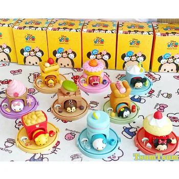 Skutočné Disney Tsum Tsum Dezert Dom Série Mini Hračky Slepé Okno Mickey Minnie Anime, Komiksu, Bábiky pre Deti Vianočné Darčeky