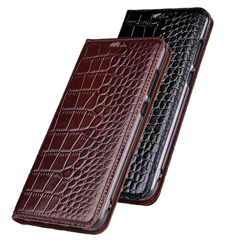 Skutočné Krava Kožené puzdro Pre Samsung Galaxy S9 S10 S10e S20 Plus Lite Ultra 5G puzdro Stojan Flip Krokodíla Zrna Telefón Prípade