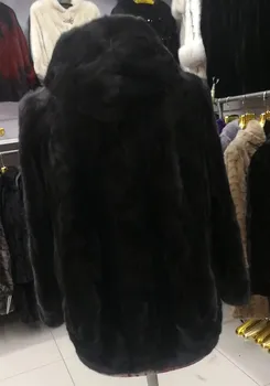 Skutočný Kus Noriek Kožušinový Kabát Bunda Zimná Ženy Kožušiny Teplé Vrchné Oblečenie