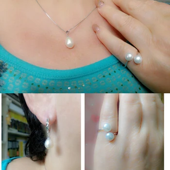 Skutočný svadobné black sladkovodné perly šperky set ženy,prírodné perly sady 925 strieborný náhrdelník náušnice výročie darček