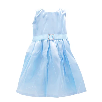 Sky blue (nebeská Modrá Bábika Princezná Šaty High-kvalitné, Elegantné bez Rukávov Oka Šaty Bábiky Šaty, Oblečenie Pre 18 Palcov A 43 cm Bábiky Baby