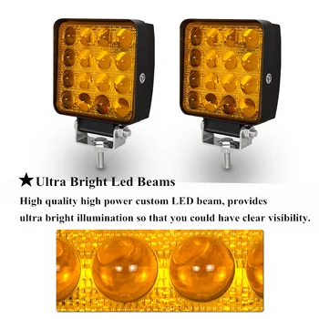 SKYWORLD 5D 4 cm Žltá dióda LED Svetlo Bar/Pracovné Svetlo Spot Lúč Jazdy Extra Hmlové Svetlá Pre Off Road Vozidla Vozidlo SUV Loď 4x4 Traktor