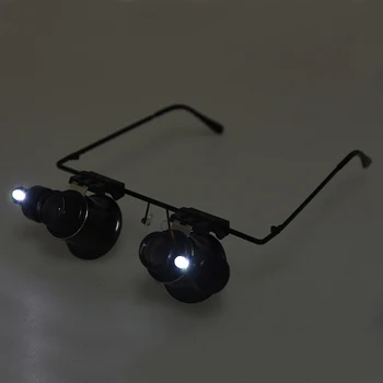 Sledujte Opravy nifier Loupe 20X Okuliare S LED Svetlom