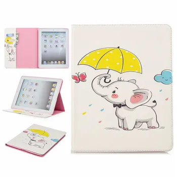 Slon sova Kryt Pre iPad 234, Lucury PU Kožené Smart Stand Shell Tablet Case For ipad 4 2 3,9.7 palcový s Auto Wake Up/Sleep
